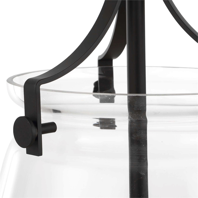 Uttermost Dewdrop 1 Light Glass Shade Pendant in Black