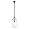 Uttermost Dewdrop 1 Light Glass Shade Pendant in Black