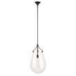 Uttermost Dewdrop 1 Light Glass Shade Pendant in Black