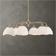 Uttermost Biddeford 6 Light White Beaded Pendant in Gold