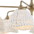 Uttermost Biddeford 6 Light White Beaded Pendant in Gold