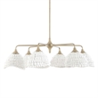 Uttermost Biddeford 6 Light White Beaded Pendant in Gold