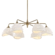 Uttermost Biddeford 6 Light White Beaded Pendant in Gold