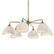 Uttermost Biddeford 6 Light White Beaded Pendant in Gold