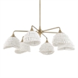 Uttermost Biddeford 6 Light White Beaded Pendant in Gold