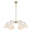 Uttermost Biddeford 6 Light White Beaded Pendant in Gold