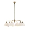 Uttermost Biddeford 6 Light White Beaded Pendant in Gold