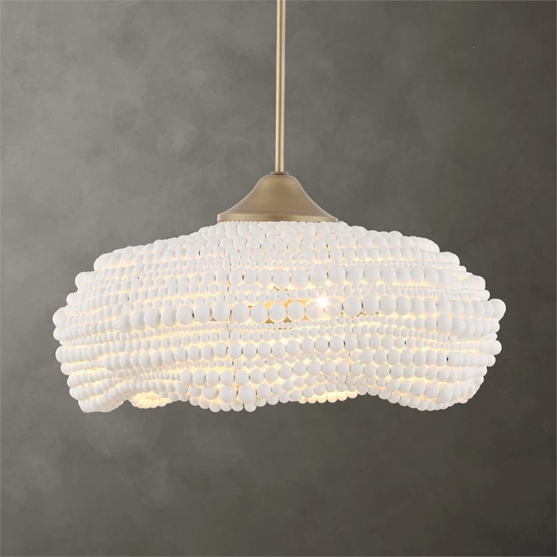 Uttermost Biddeford 5 Light White Beaded Pendant
