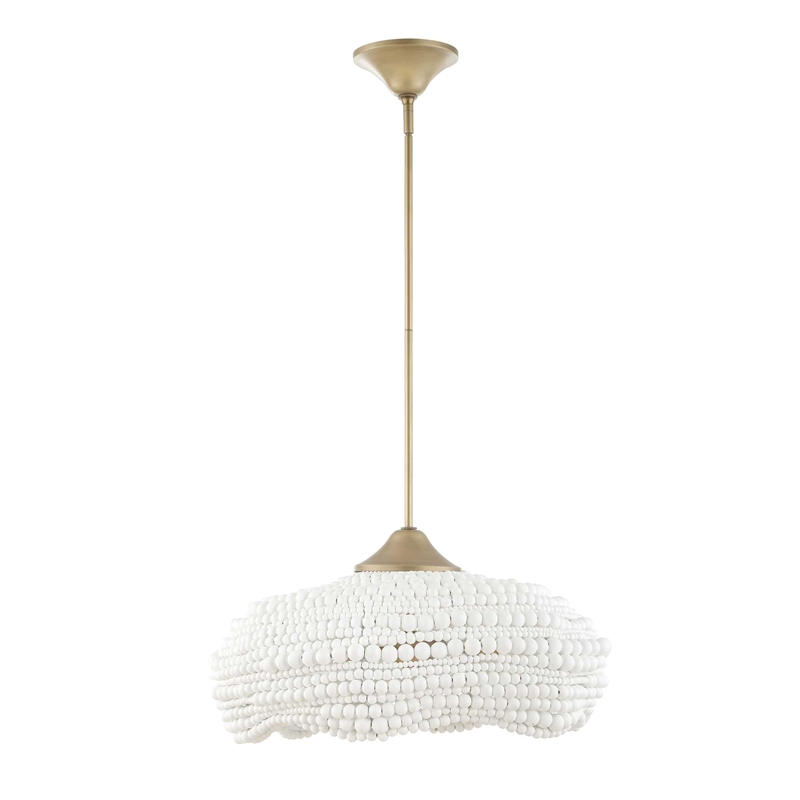 Uttermost Biddeford 5 Light White Beaded Pendant
