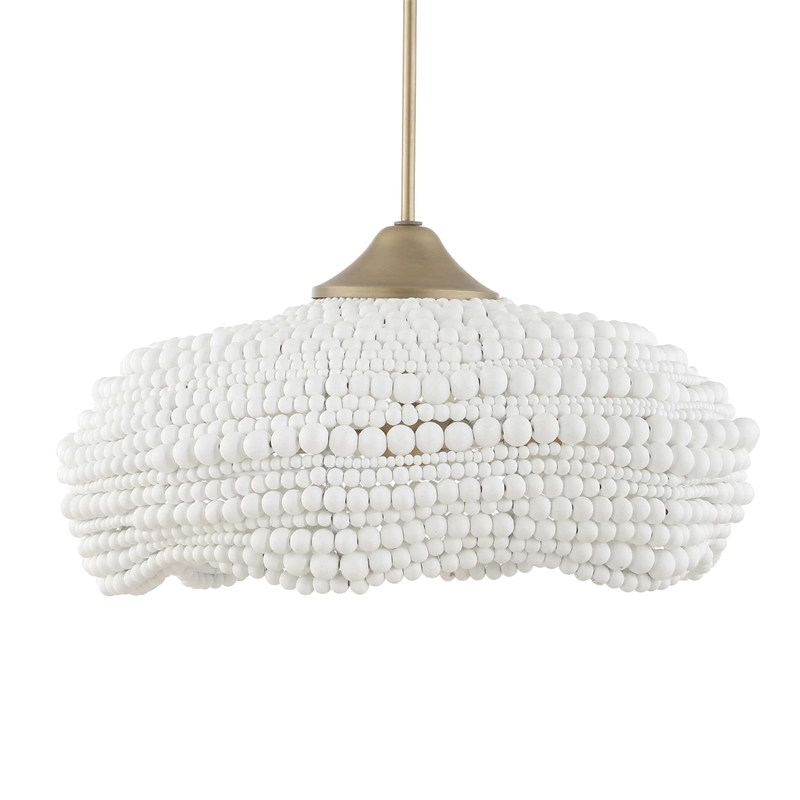 Uttermost Biddeford 5 Light White Beaded Pendant