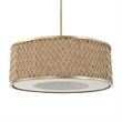 Uttermost Pinchot 4 Light Rattan Drum Pendant in Gold