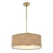 Uttermost Pinchot 4 Light Rattan Drum Pendant in Gold