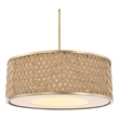 Uttermost Pinchot 4 Light Rattan Drum Pendant in Gold