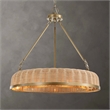 Uttermost Ladakh 9 Light Round Wicker Pendant in Brass