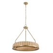 Uttermost Ladakh 9 Light Round Wicker Pendant in Brass