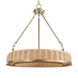 Uttermost Ladakh 9 Light Round Wicker Pendant in Brass
