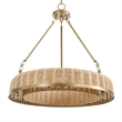 Uttermost Ladakh 9 Light Round Wicker Pendant in Brass