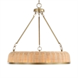 Uttermost Ladakh 9 Light Round Wicker Pendant in Brass