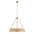 Uttermost Ladakh 9 Light Round Wicker Pendant in Brass