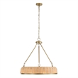 Uttermost Ladakh 9 Light Round Wicker Pendant in Brass