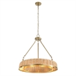 Uttermost Ladakh 9 Light Round Wicker Pendant in Brass