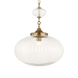Uttermost Bellaire 1 Light Glass Shade Pendant in Brass
