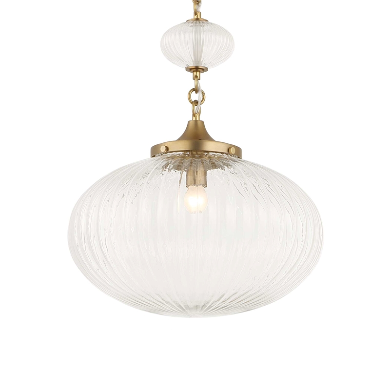 Uttermost Bellaire 1 Light Glass Shade Pendant in Brass