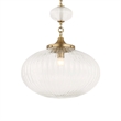 Uttermost Bellaire 1 Light Glass Shade Pendant in Brass