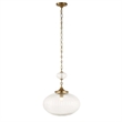 Uttermost Bellaire 1 Light Glass Shade Pendant in Brass