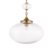 Uttermost Bellaire 1 Light Glass Shade Pendant in Brass