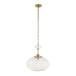 Uttermost Bellaire 1 Light Glass Shade Pendant in Brass