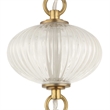 Uttermost Bellaire 1 Light Glass Shade Pendant in Brass
