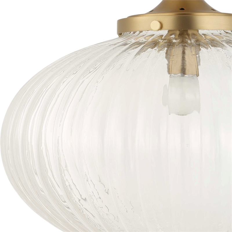 Uttermost Bellaire 1 Light Glass Shade Pendant in Brass