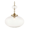 Uttermost Bellaire 1 Light Glass Shade Pendant in Brass
