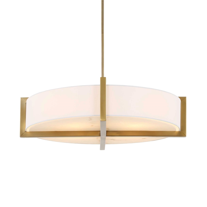 Uttermost Cresson 4 Light Drum Pendant in White