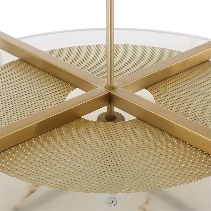 Uttermost Cresson 4 Light Drum Pendant in White