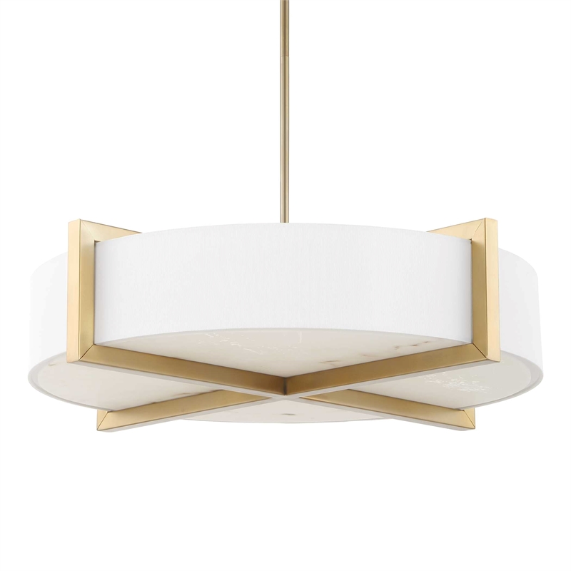 Uttermost Cresson 4 Light Drum Pendant in White