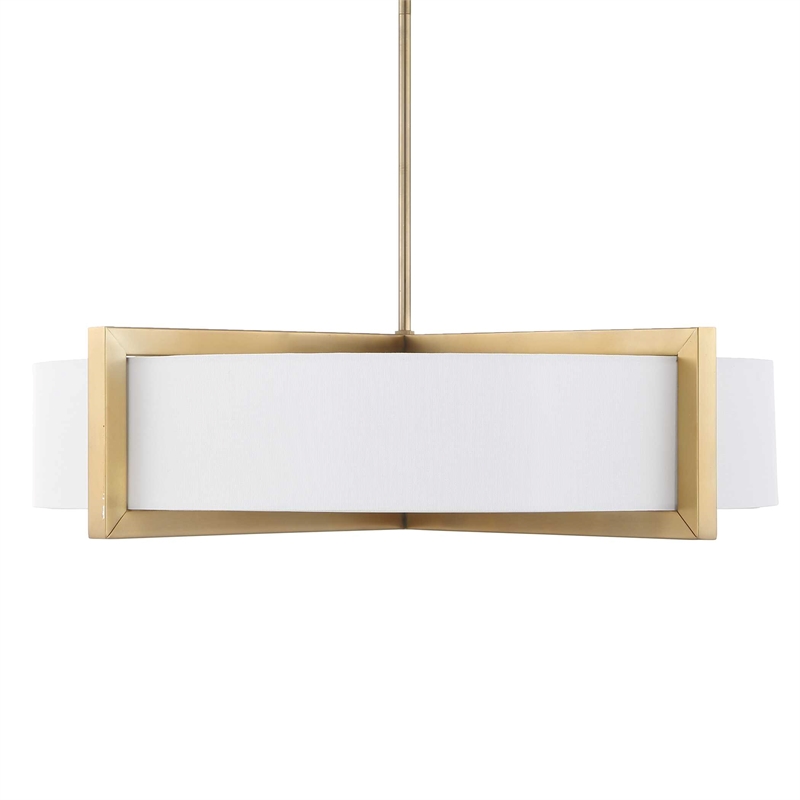 Uttermost Cresson 4 Light Drum Pendant in White