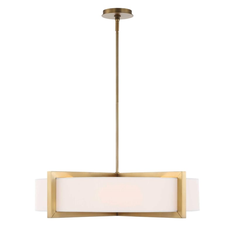 Uttermost Cresson 4 Light Drum Pendant in White