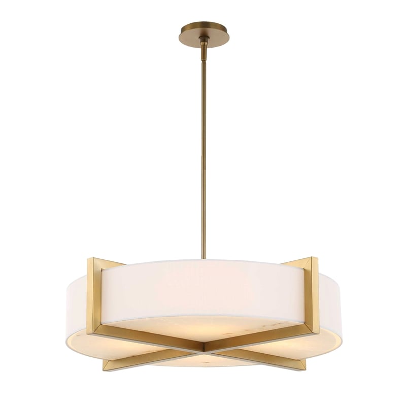 Uttermost Cresson 4 Light Drum Pendant in White
