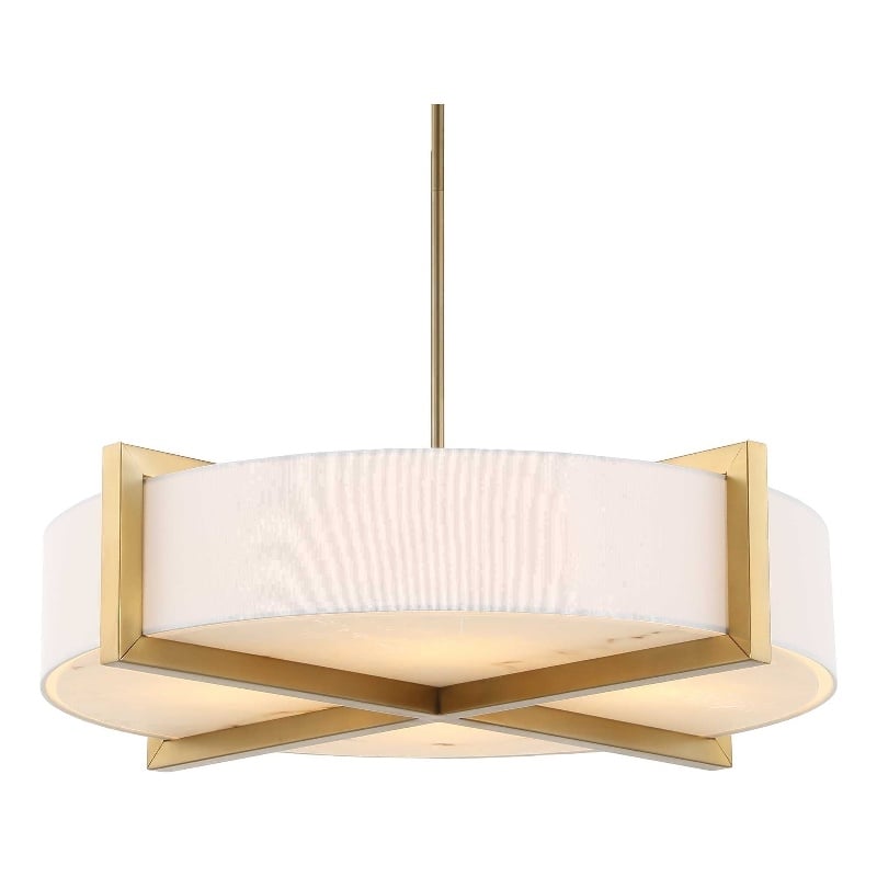 Uttermost Cresson 4 Light Drum Pendant in White