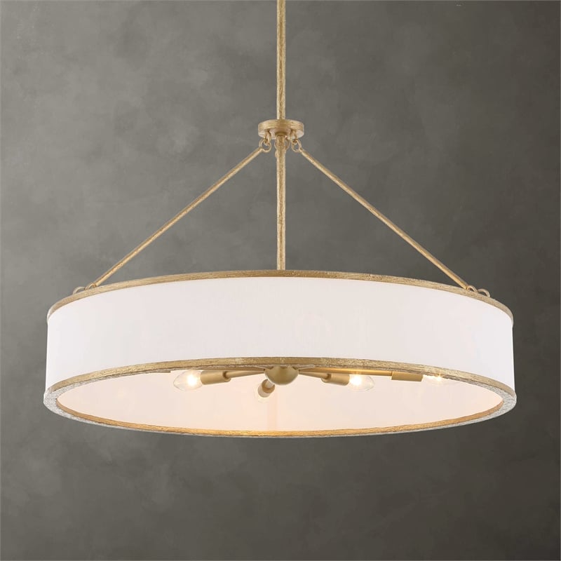Uttermost Algiers 8 Light Drum Pendant in White