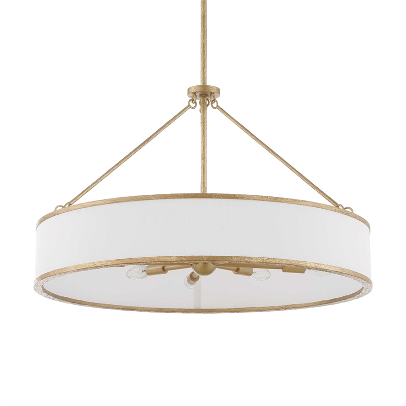 Uttermost Algiers 8 Light Drum Pendant in White