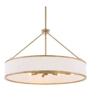 Uttermost Algiers 8 Light Drum Pendant in White