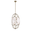 Uttermost Valencia 6 Light Glass Panel Pendant in White