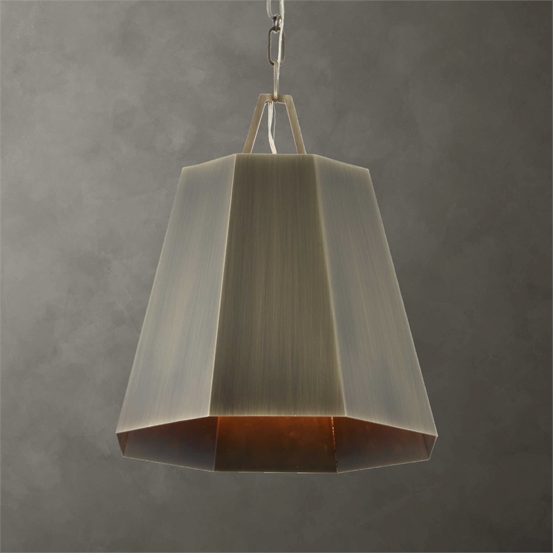 Uttermost Granada 1 Light Hexagon Pendant in Brass
