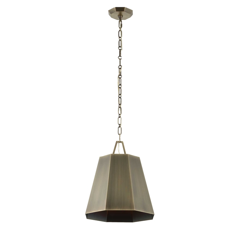 Uttermost Granada 1 Light Hexagon Pendant in Brass