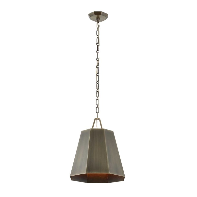 Uttermost Granada 1 Light Hexagon Pendant in Brass