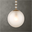 Uttermost Ripple 1 Light Frost Glass Pendant in Brass