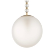 Uttermost Ripple 1 Light Frost Glass Pendant in Brass